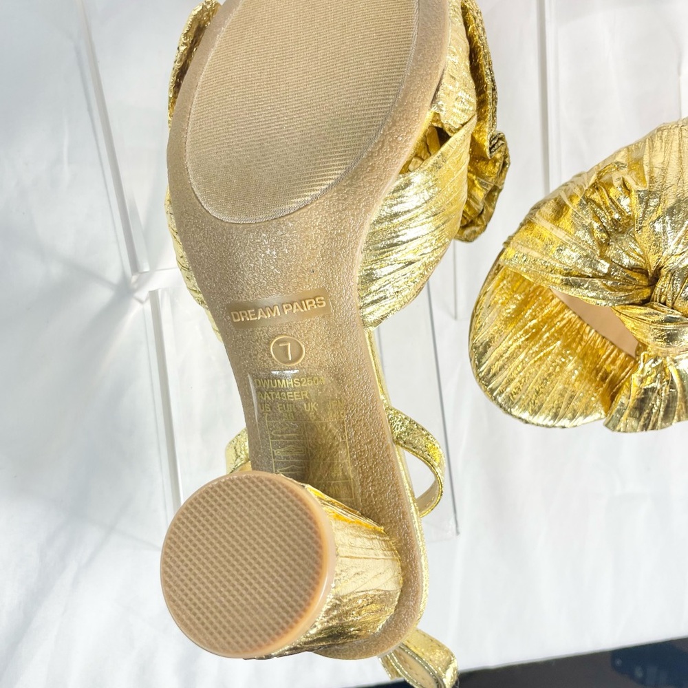 Sz 7 women’s chunky platform gold Dream Pairs Gold Platform Sandals - Picture 7 of 10